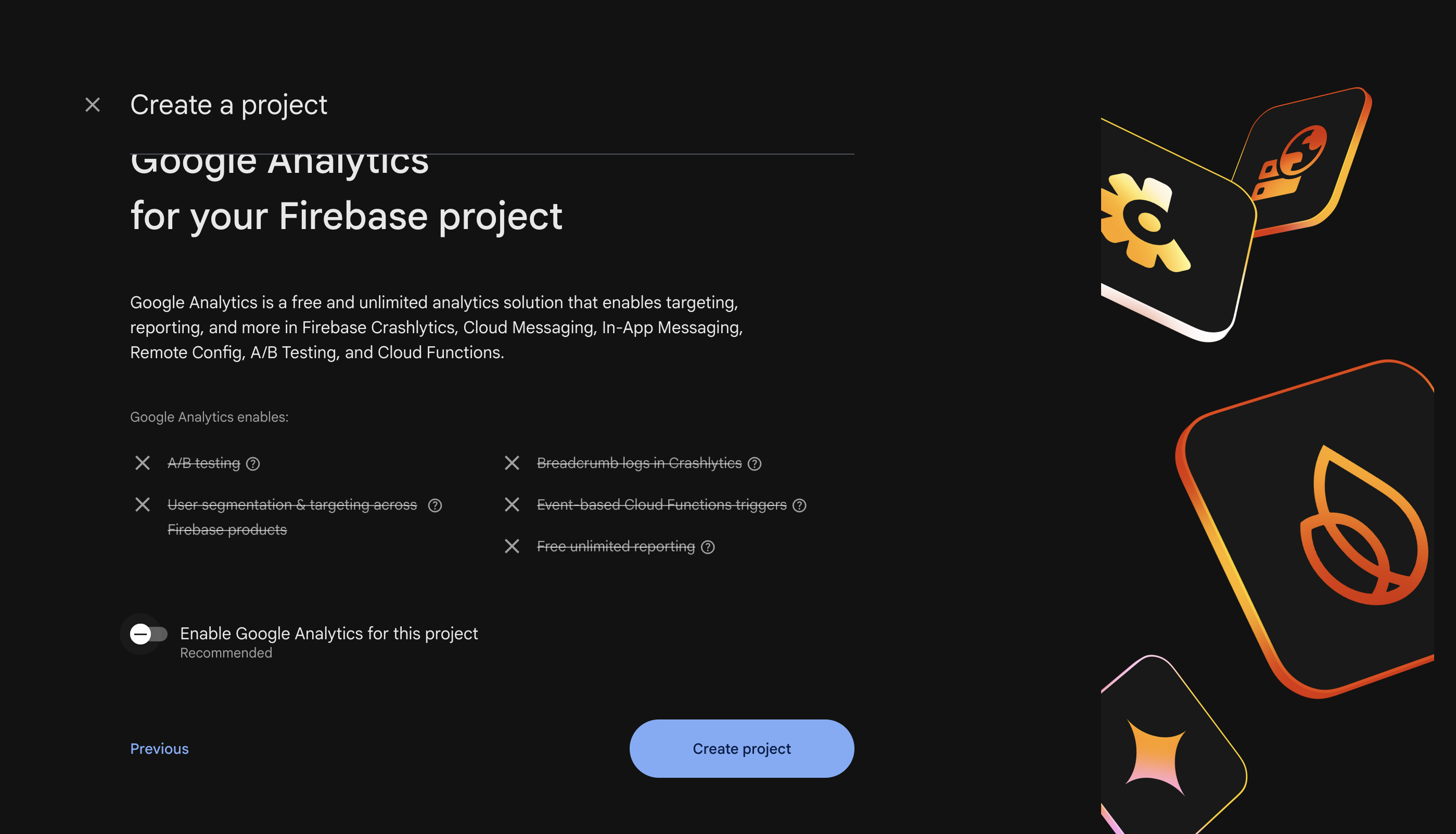 Firebase setup — step 3