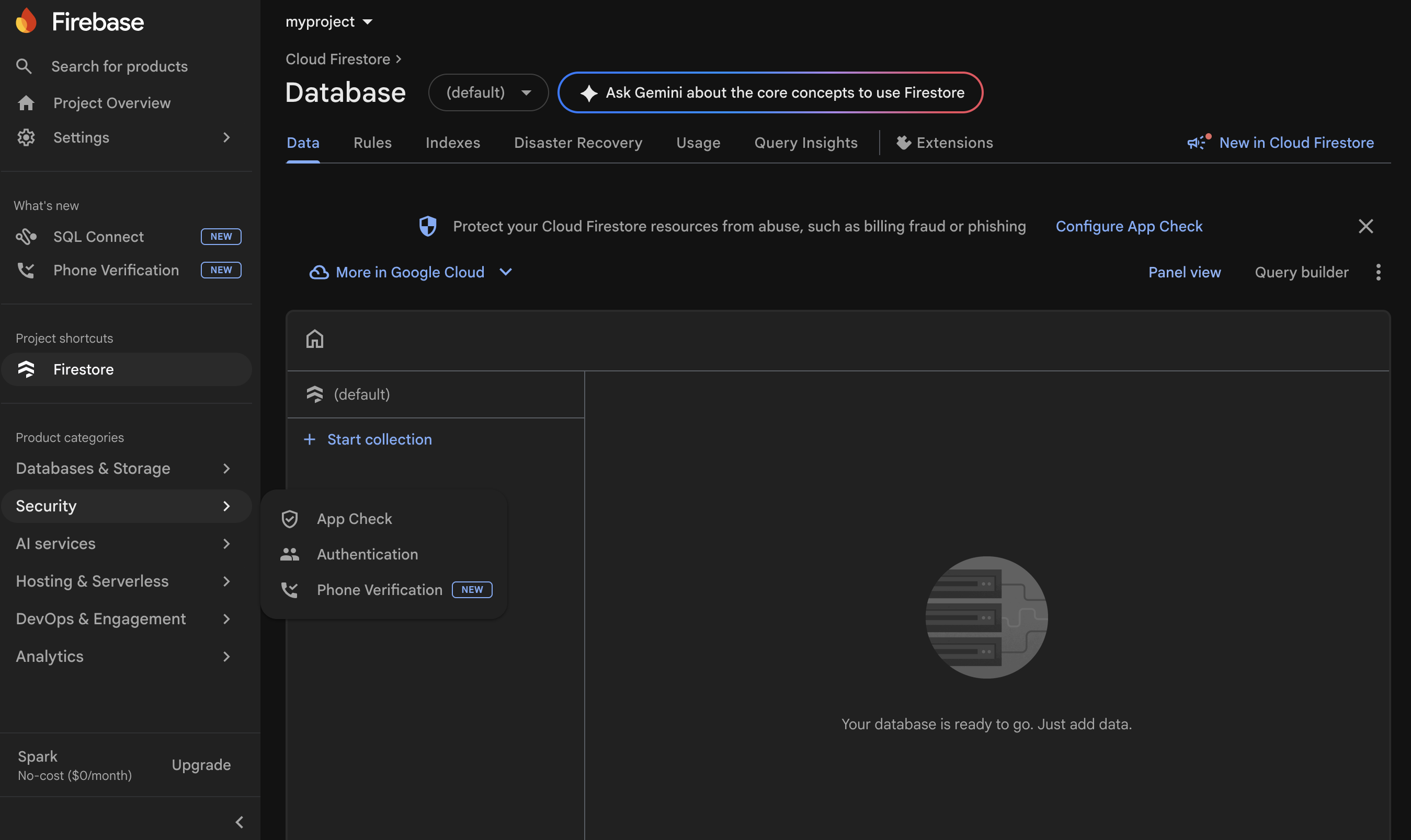 Firebase setup — step 12