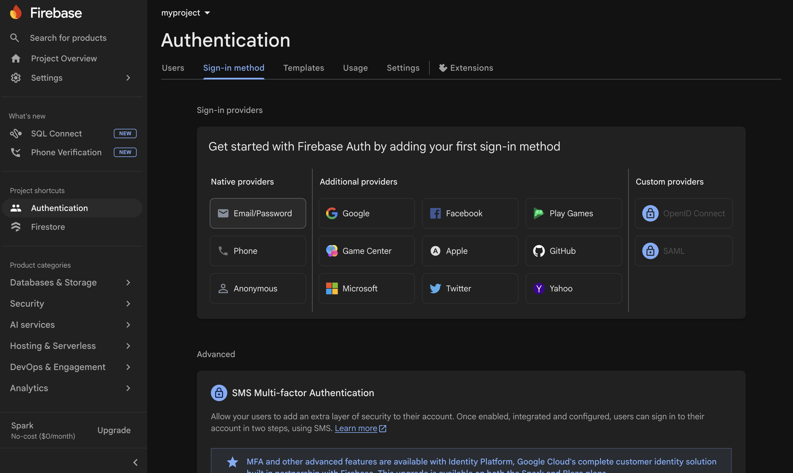 Firebase setup — step 14