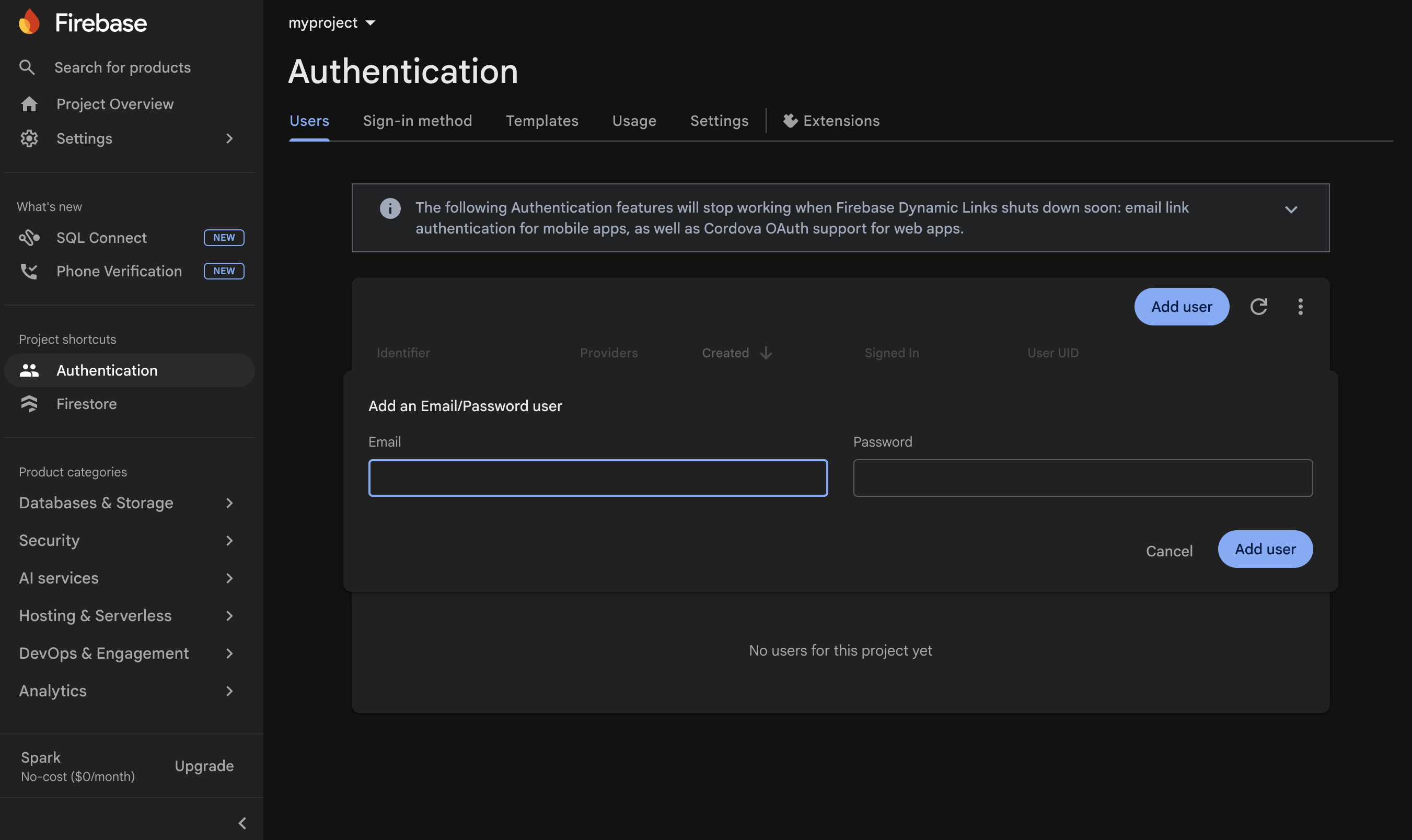 Firebase setup — step 18