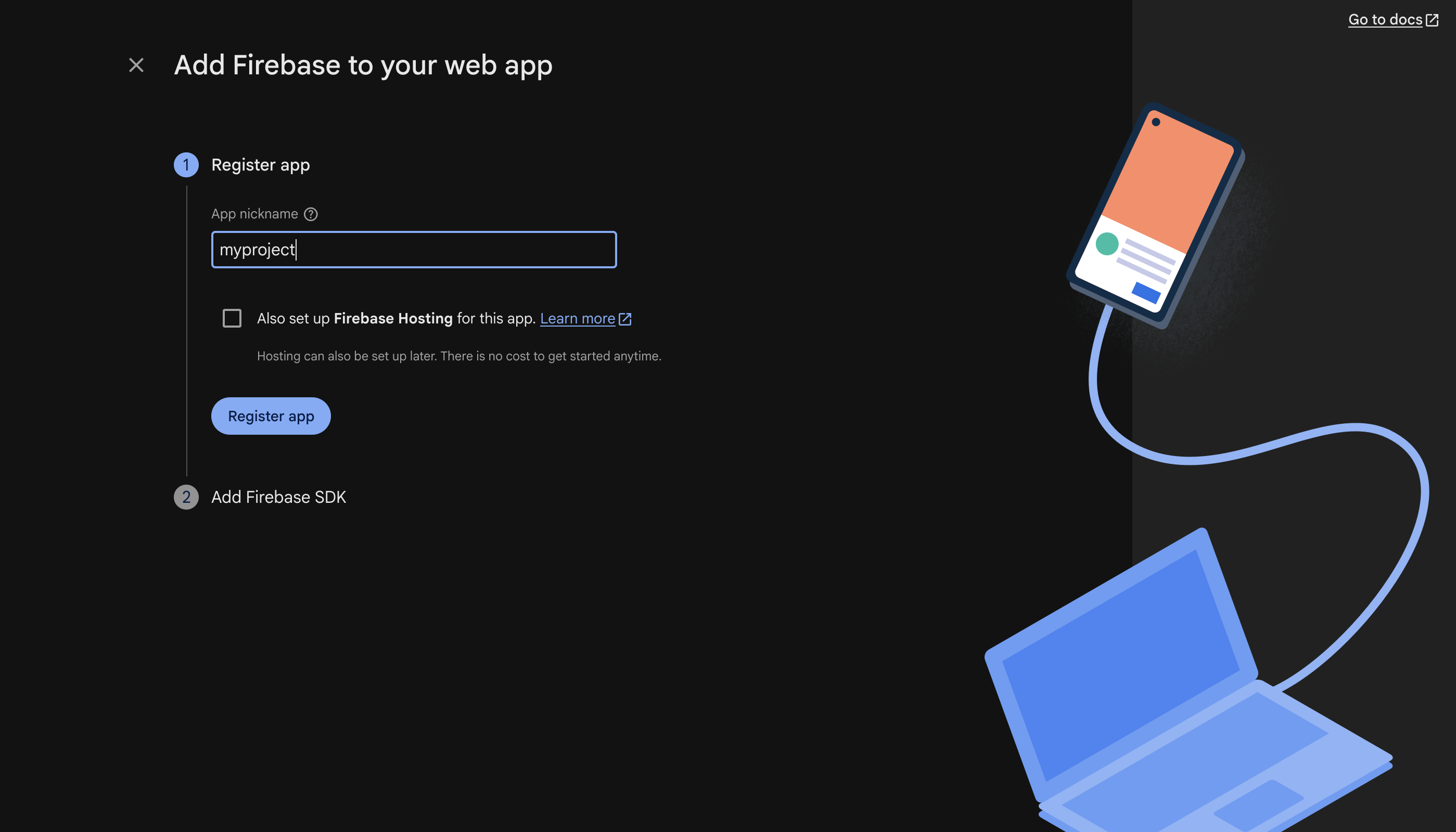 Step 19 — point 4: name and register the app